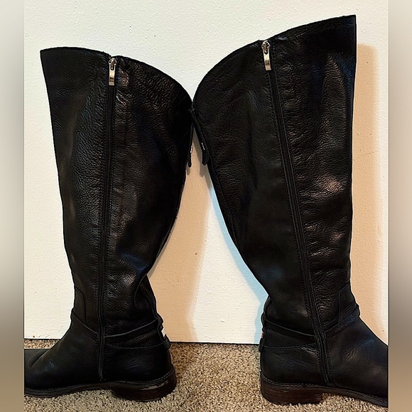 Franco Sarto Leather Wide Calf Boots. Black Knee High Woman’s Size 8.5 - Picture 7 of 14